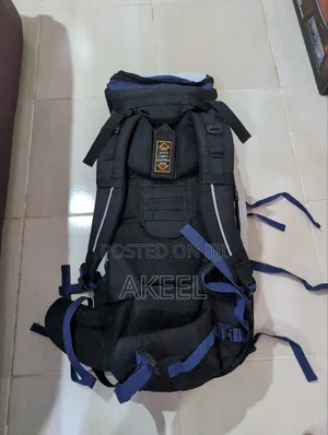 Blue and White Hiking Backpack