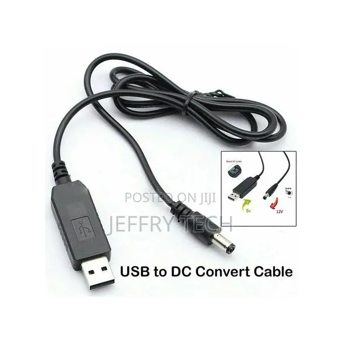 Usb Boost Cable 5v to 12v 1a Converter to Router\Modem\Wifi