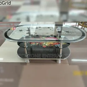 Executive Glass Coffee Table With Unique Flowers 