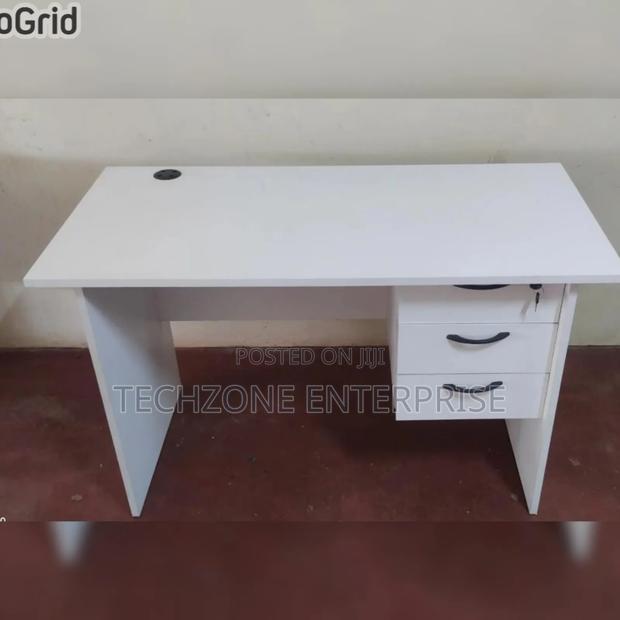 Executive White Wooden Office Desk  - main view
