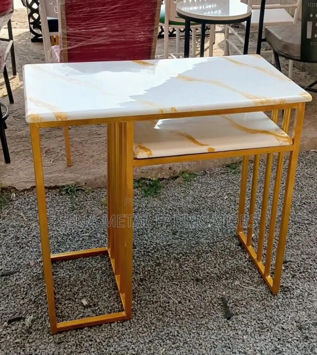 Manicure Table With Marble Look Top. - main view