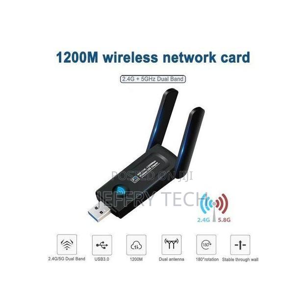 1200mbps Wireless Network Card, Dual Antenna Usb Dual Band - thumbnail 2