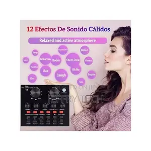 Mythco V8 Live Sound Card, External Usb Audio Mixer for Kara