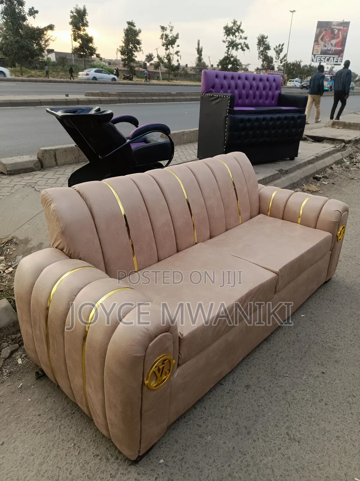 3 Seater Sofa, Cream 