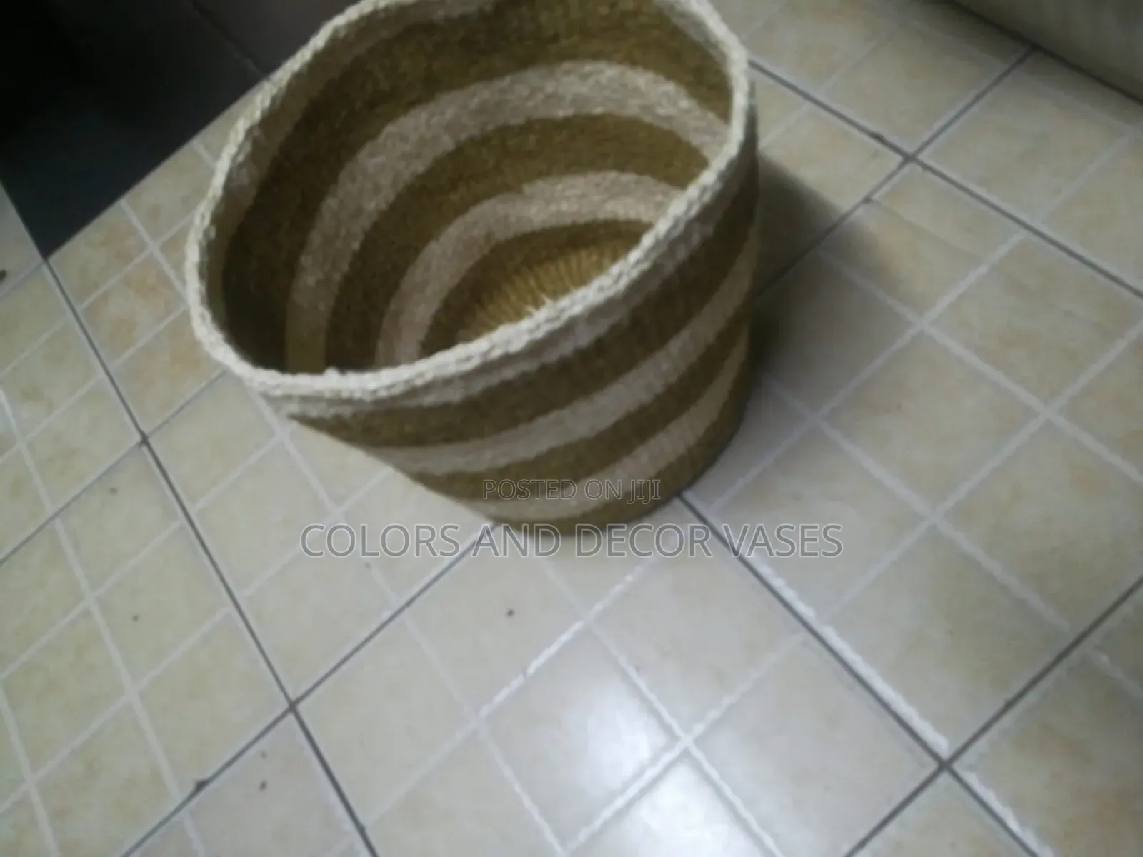 Strips Brown White Basket