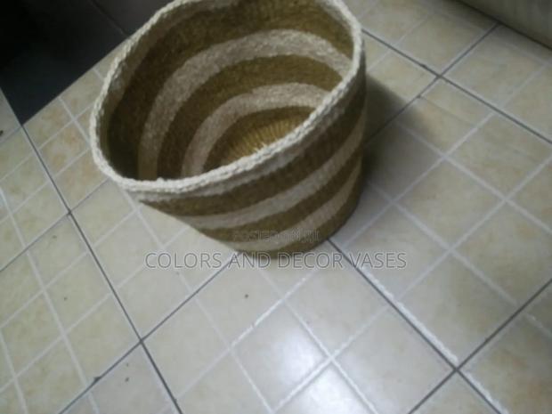 Strips Brown White Basket - main view
