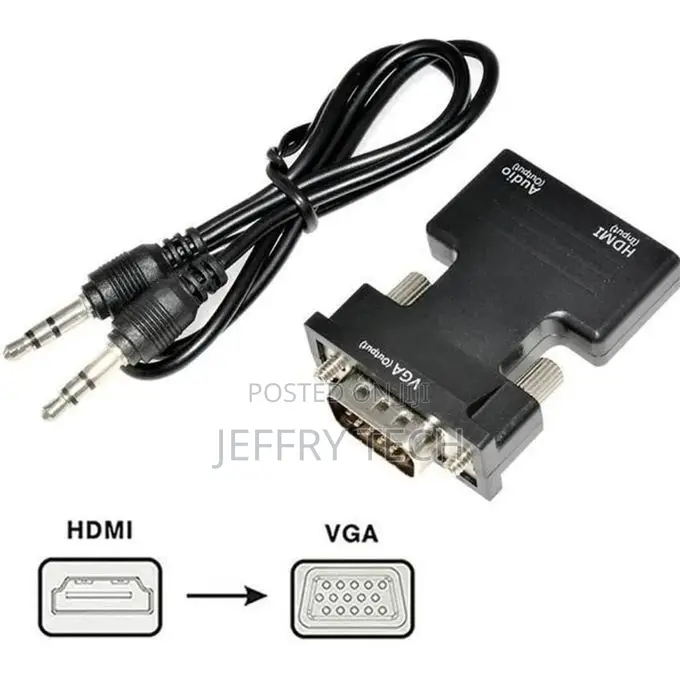 Hdmi to Vga Female to Male Adapter (Black)