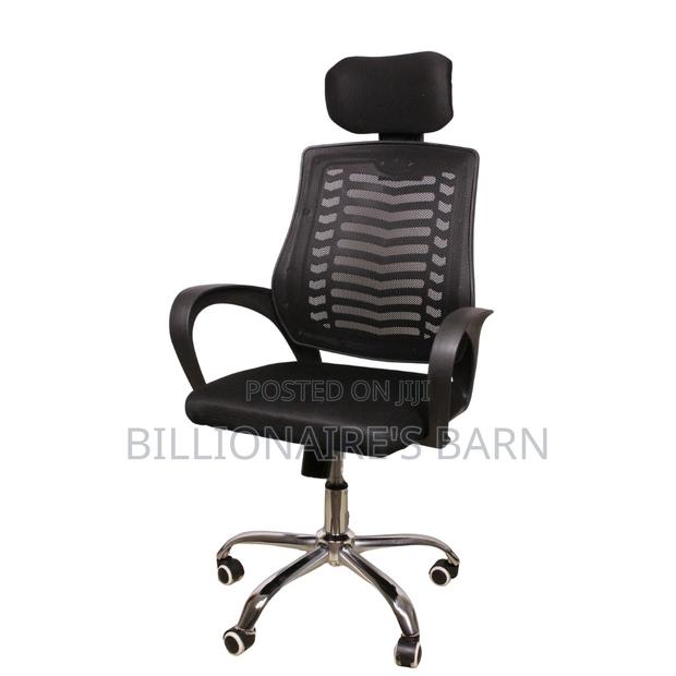 Secretarial Mesh Chair. Adjustable - Headrest. And. Lumbar - Support
