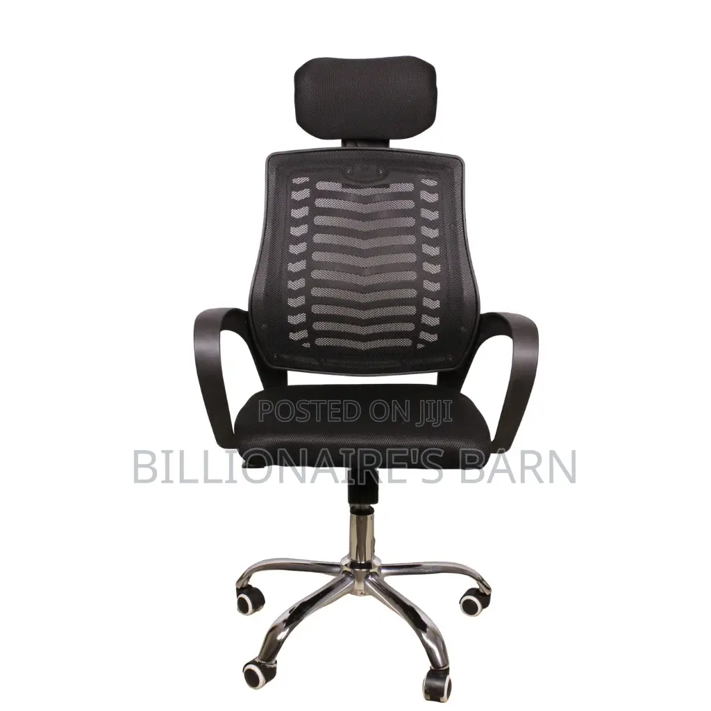 Secretarial Mesh Chair. Adjustable - Headrest. And. Lumbar - Support