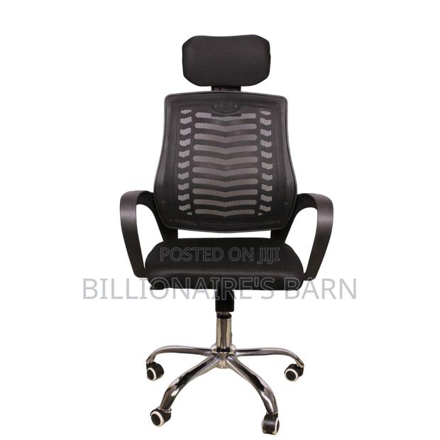Secretarial Mesh Chair. Adjustable - Headrest. And. Lumbar - Support - thumbnail 2