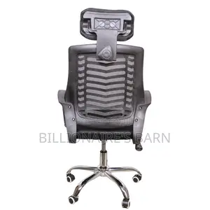 Secretarial Mesh Chair. Adjustable - Headrest. And. Lumbar - Support