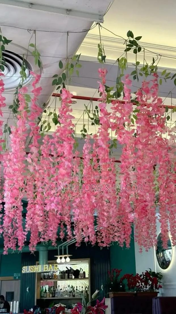 Pink Hanging Flowers Tri Vined