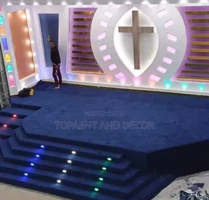 Blue Church Pulpit Wall to Wall Carpet Comfort Under Feet