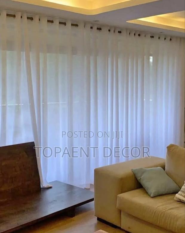 Wide Window Living Room Sliding Window Curtain Sheer