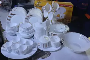 58 PCS White Ceramic Dinner Set