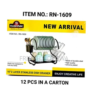 2 Tier Stainless Black Dishrack ( Rashnik)