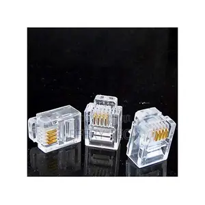 Rj11 Transparent Plug Connectors for Wired Telephone Wire 50
