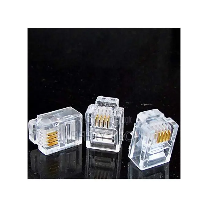 Rj11 Transparent Plug Connectors for Wired Telephone Wire 50