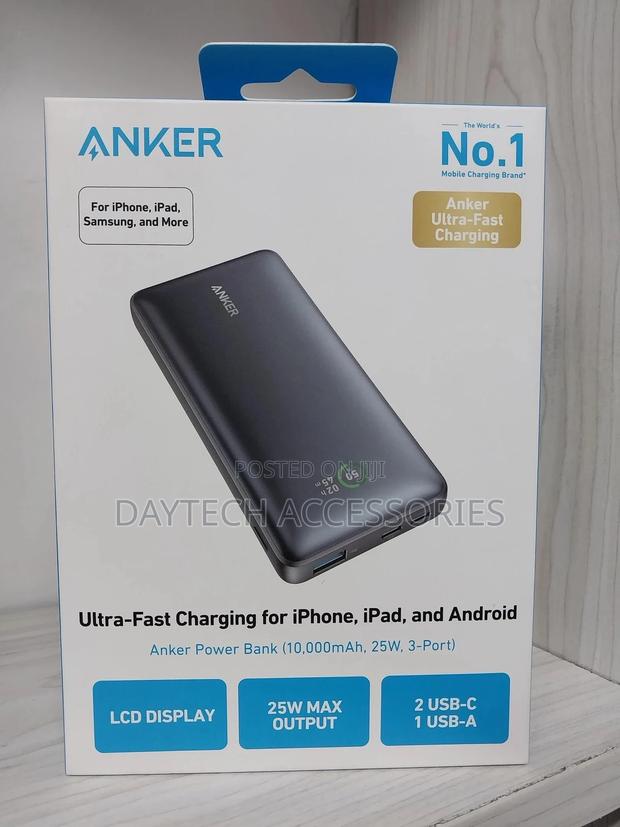 Anker Power Bank (10,000mah, 25w, 3-Port) Ultra-Fast Charging