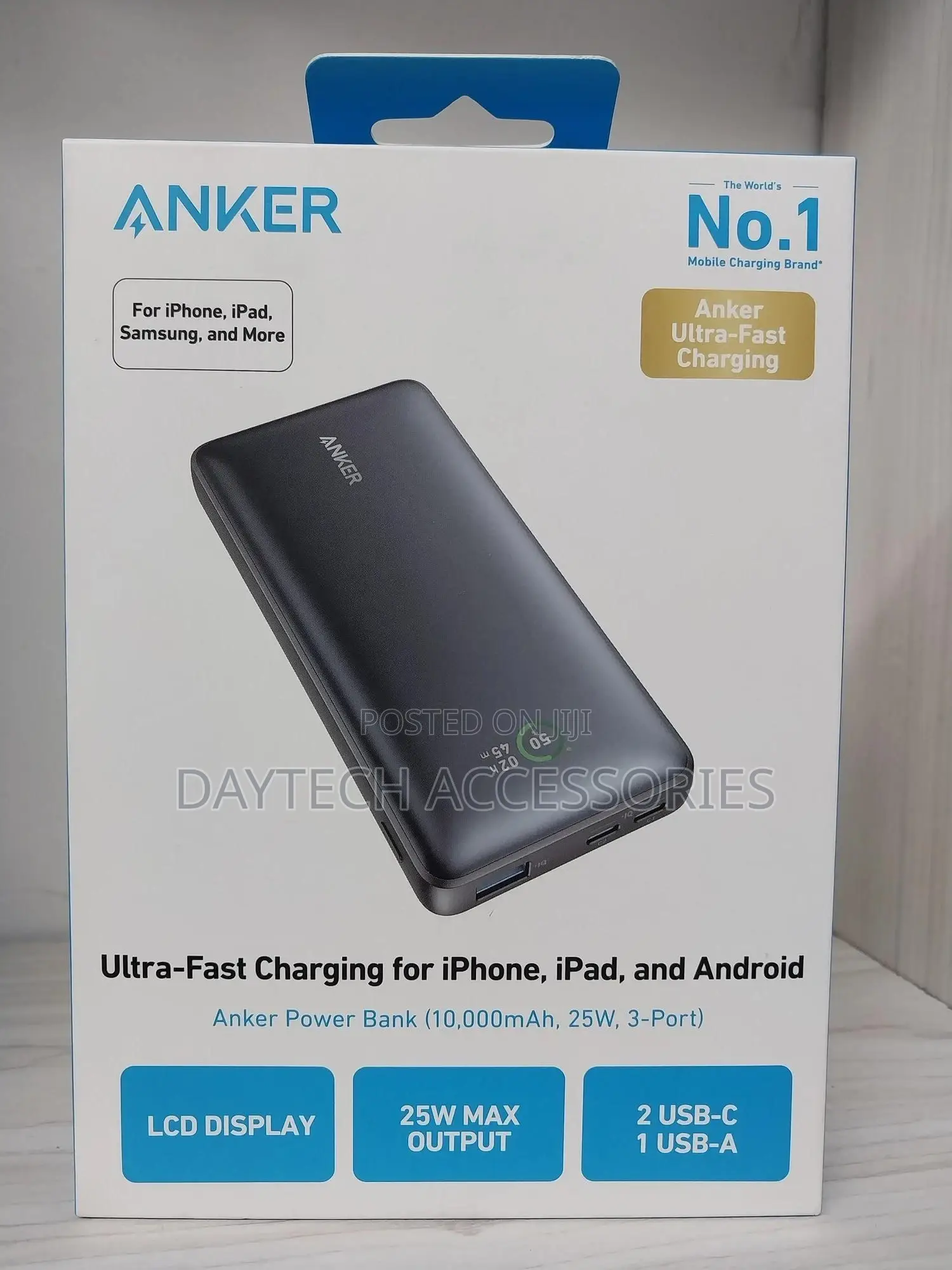 Anker Power Bank (10,000 Mah, 25w, 3 Port)