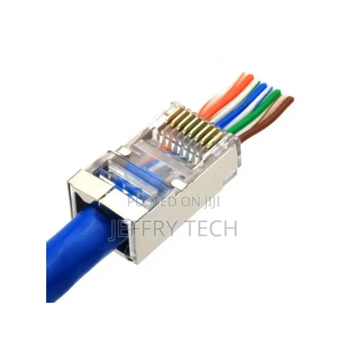 50 PCS Metal Rj45 Connector Cat 5 / 6- Shielded Rj45 Plugs