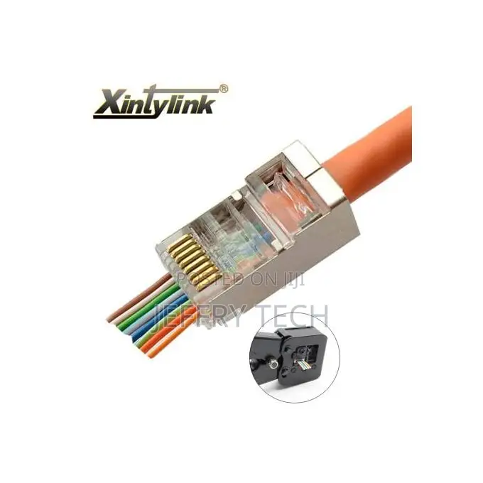 50 PCS Metal Rj45 Connector Cat 5 / 6- Shielded Rj45 Plugs