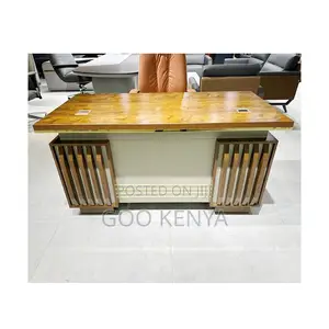Office Desk; Large Ceo Desk With Side Storage Cabinet