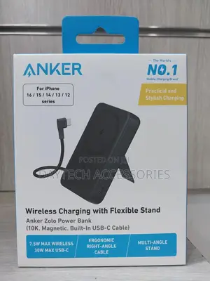 Anker Zolo Magnetic Power Bank 30w Built in Usb C Cable A1685