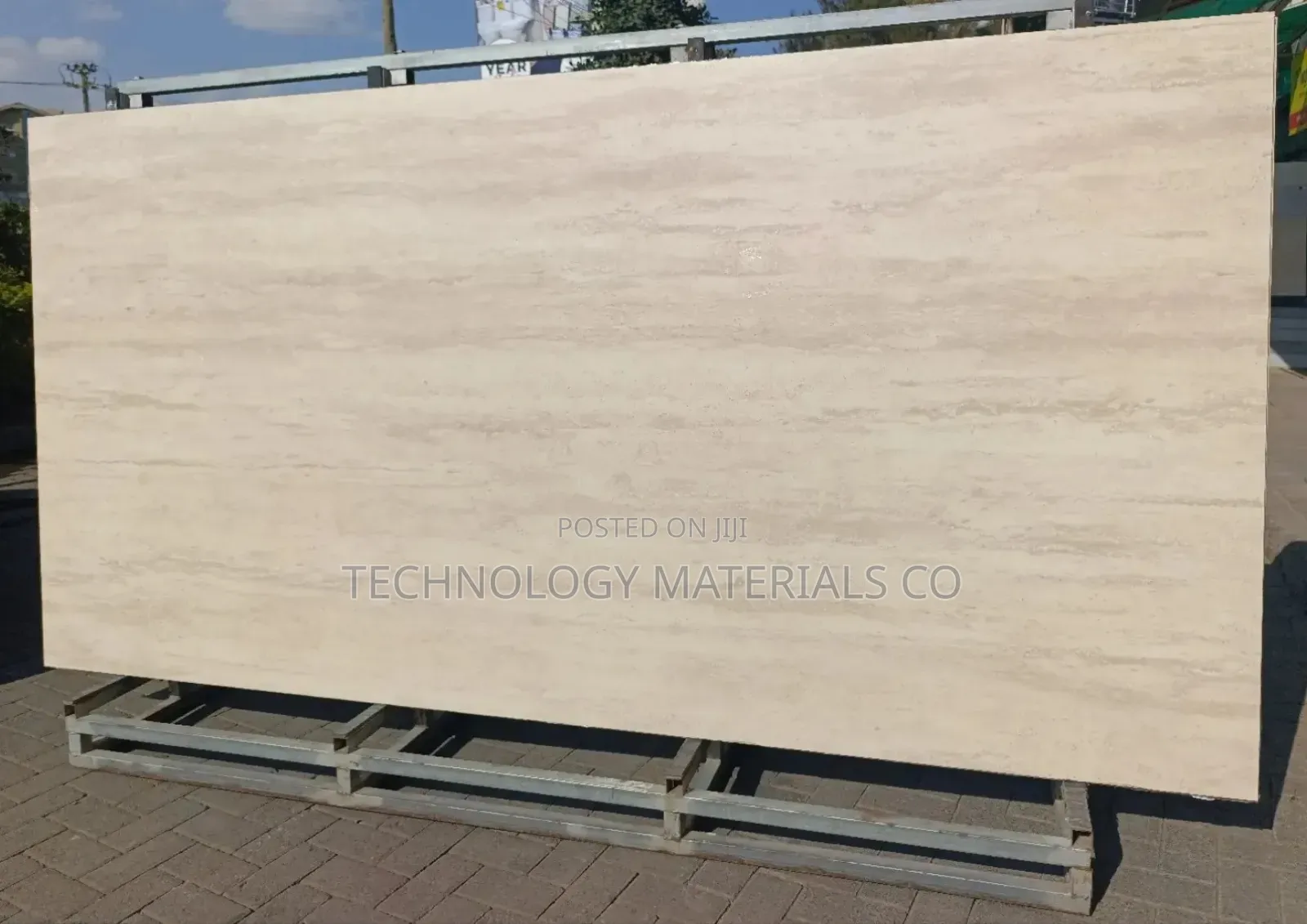 Travertine Veincut Beige Island Sintered Stone 3.2m by 1.6m