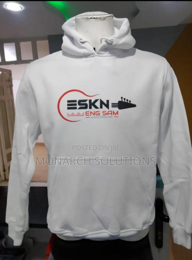 White/Black Hoodie for Printing - thumbnail 3