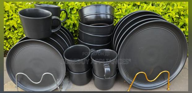 All Black Dinner Set 24pc Set - main view