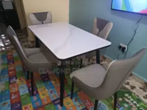 Home Furniture; (4 Seat) Marble Dining Set