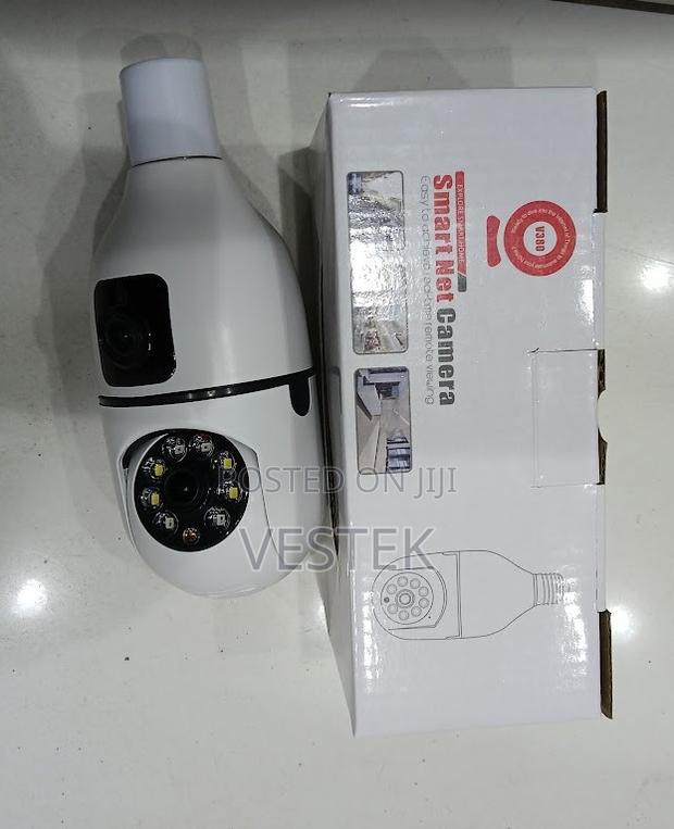 Dual Lens V380 Bulb PTZ Camera Dual Rotating Bulb Camera 360 Degrees