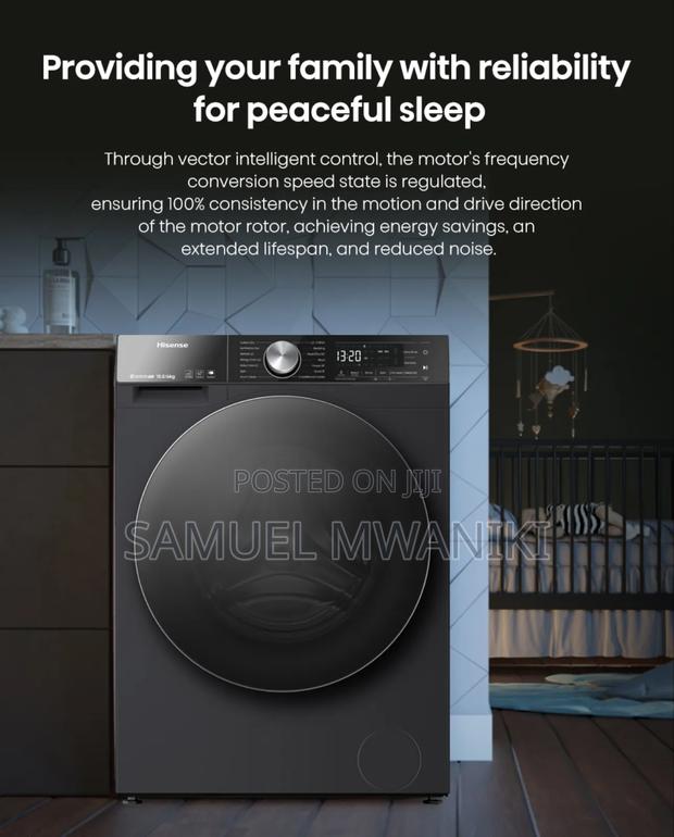 Hisense 10.5/6kg Front Load Wash Dry Washing Machine Full Automatic - thumbnail 2