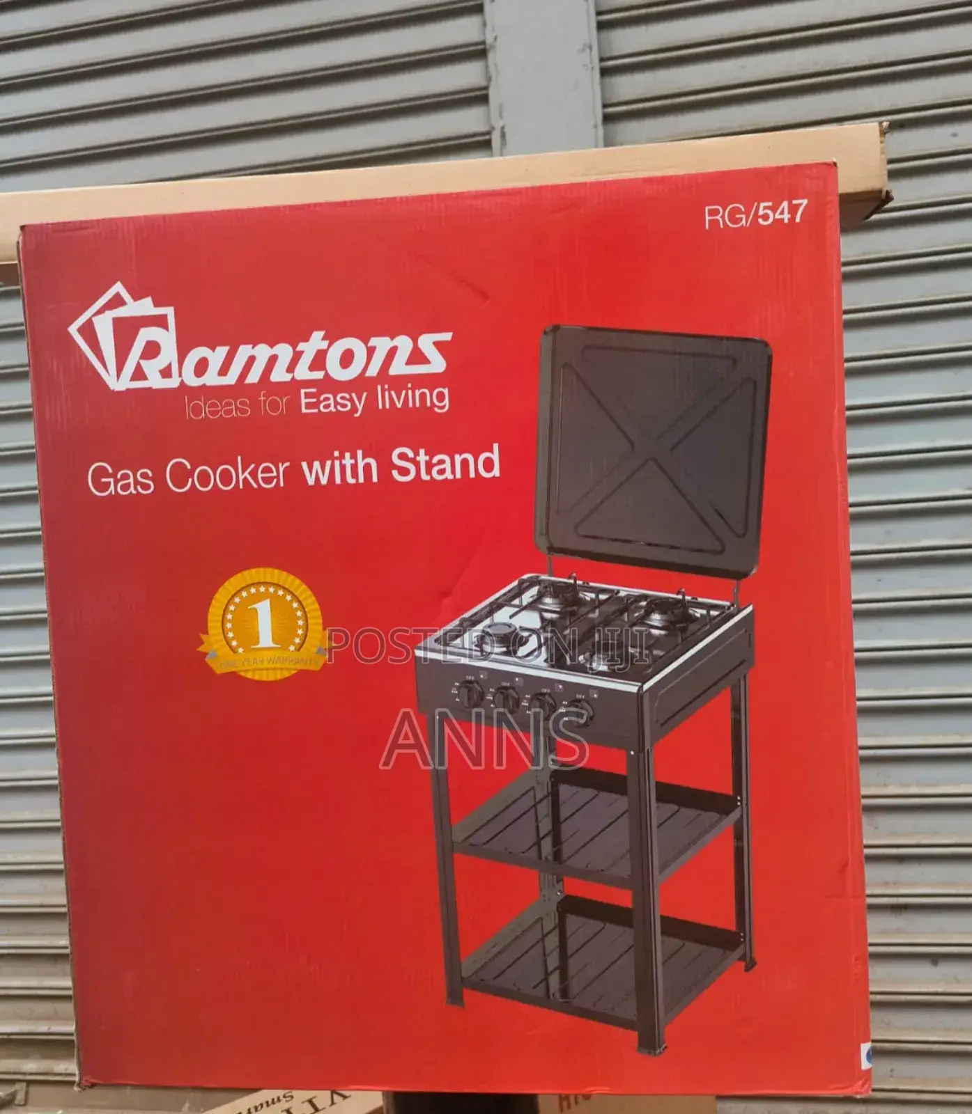 Ramtons 4 Burner Standing Cooker With Shelf New Model
