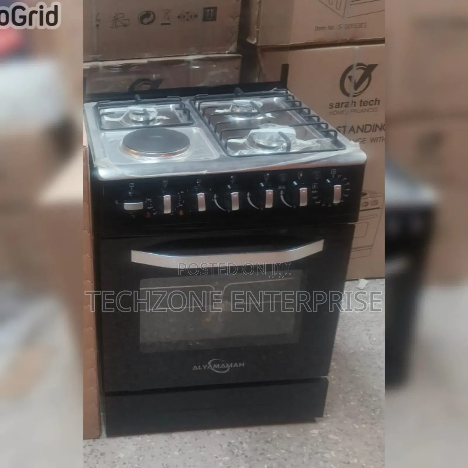 Saratech 60×60cm 3-Gas+1-Electric Gas Cooker With Auto Ignition 