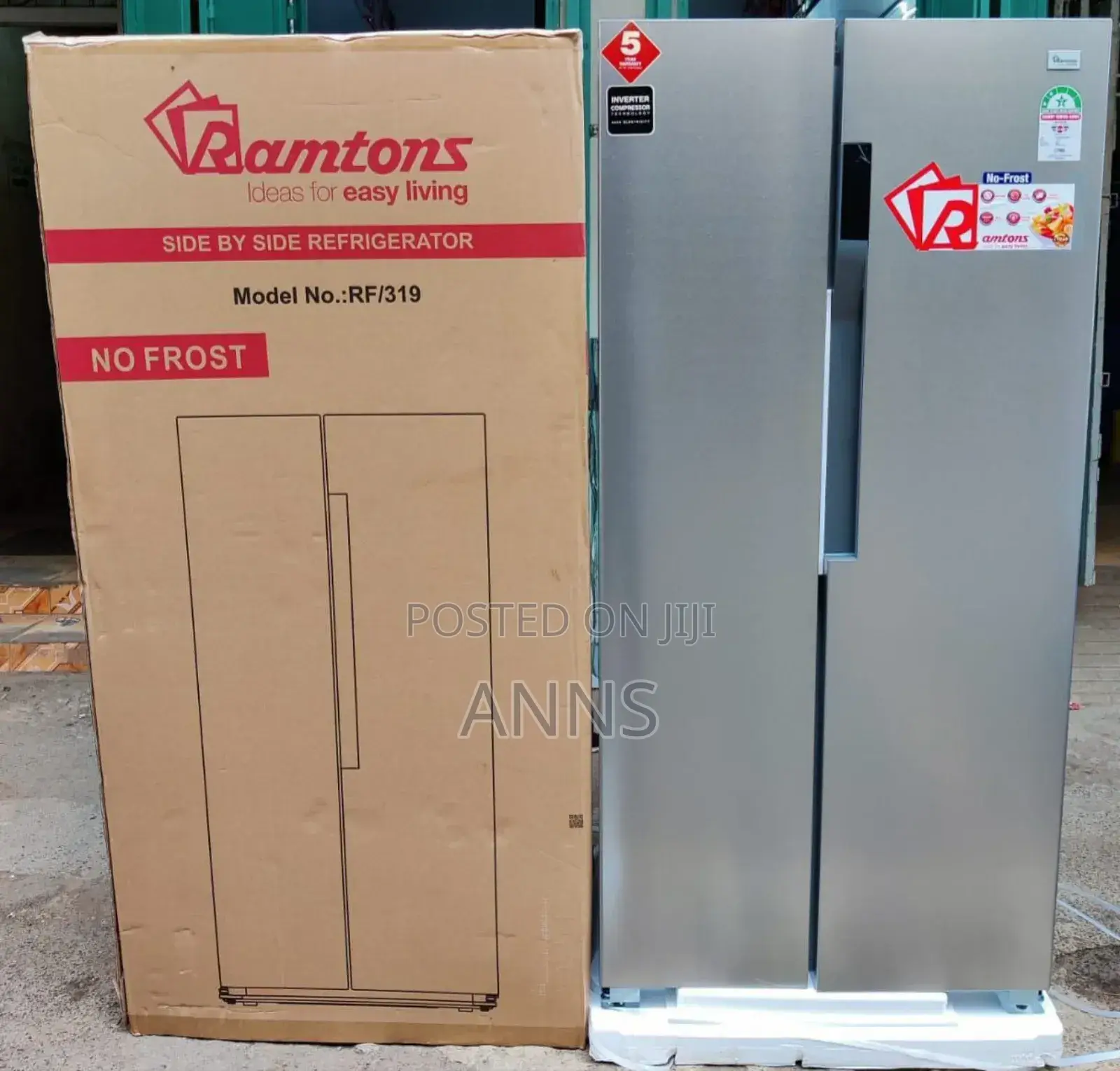 *Ramtons Side by Side Fridge No Frost 430litres Rf319