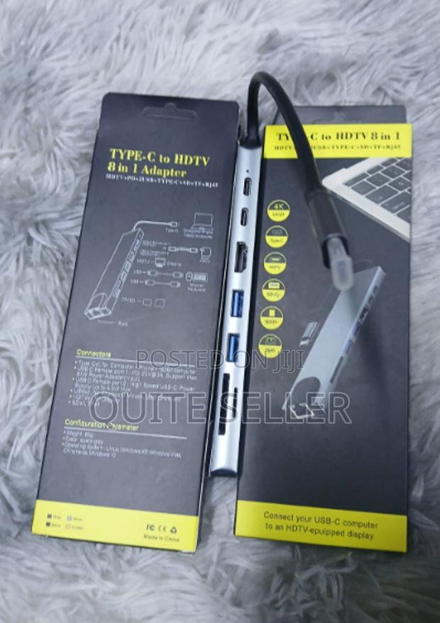 Type-C to HDTV 8-In1 Multi-Function Adapter Supports Uhd Resolution
