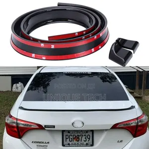 Car Rear Trunk Lip Universal Black Rubber Spoiler Flexible