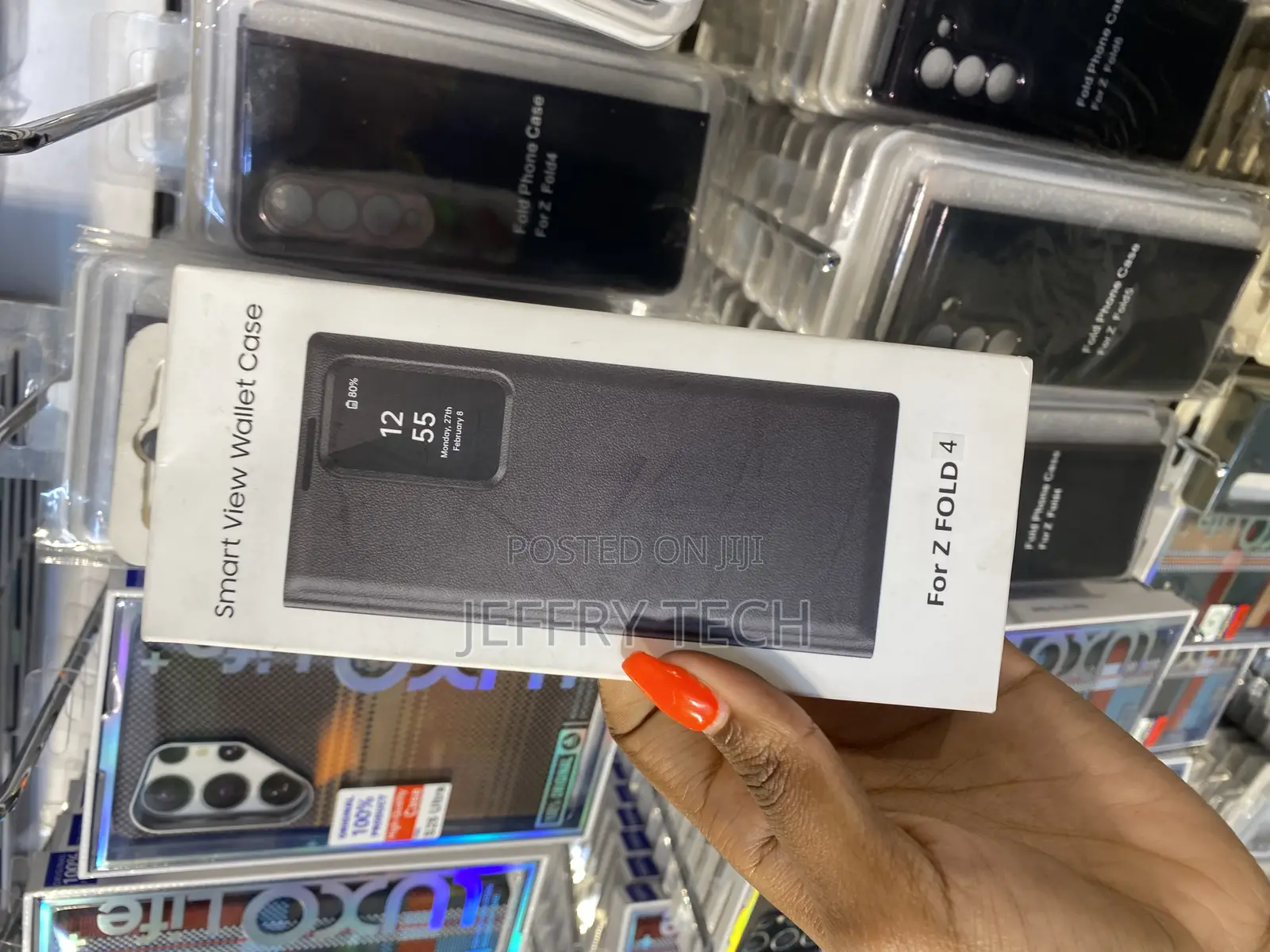 Gxmeuie Samsung Galaxy Z Fold4 Clear View Mirror Flip Cover