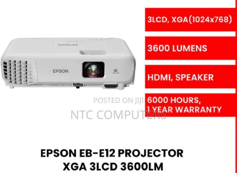 Epson Eb-E12 Xga 3600 Lumen Projector