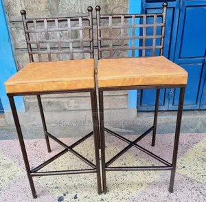 Bar Chairs, Wrought Iron With Copper Powder-Coated Finish.