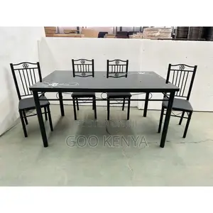 Dinning Set; Luxury Glass Top Dining Room Table and Chair Set