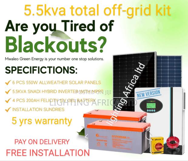 5.5kva Snadi Total Off-Grid Solar Kit Free Installation - main view