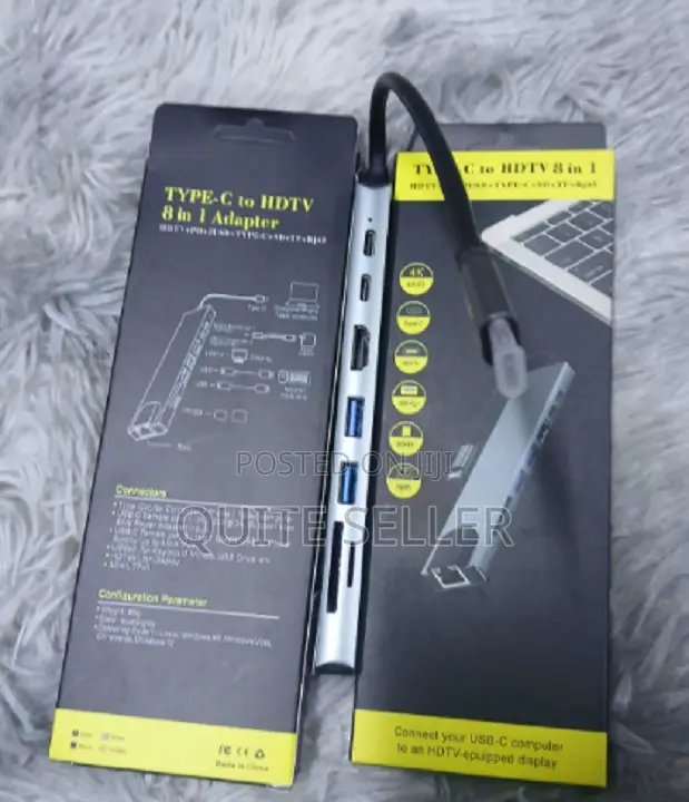 Type C 8-in-1 Adapter With High Speed Data Transfer: 3-Port