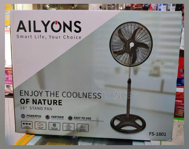 Ailyons 18'' Inch Stand Fans, 3 Speed - Black (1yr Wrty)