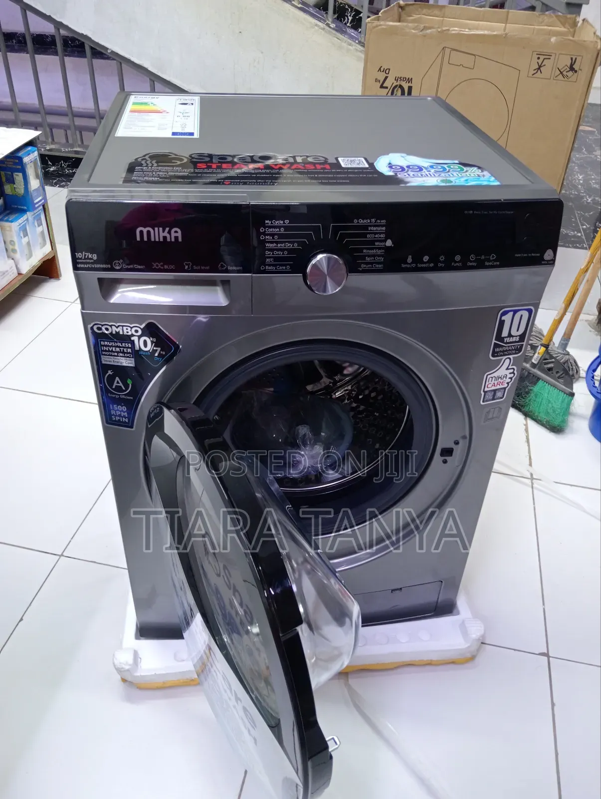 Mika 10/7 Kg Washer and Dryer Combo Full Automatic Front Load Washer