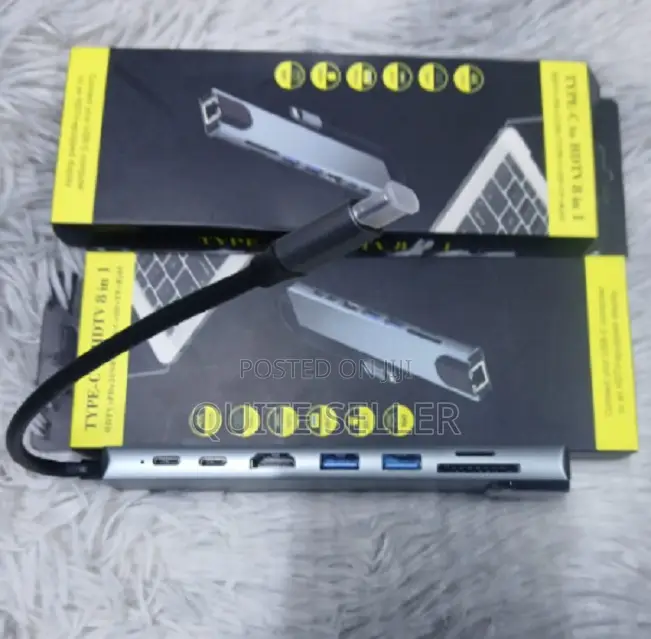 Type-C to HDTV 8 in 1- Stable Internet Connection With Rj45 Ethernet