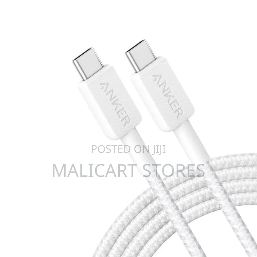 Anker 322 Usb-C to Usb-C 60w Cable (6ft) Braided –A81f6h11–Black