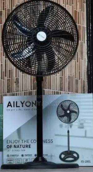 Ailyons 18'' Inch Stand Fans, 3 Speed - Black